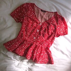 🤩 3/$13 SHEIN Ditsy Floral Peplum Top